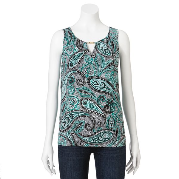 Dana Buchman Paisley Top Womens 4588