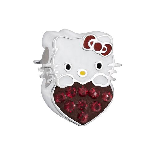 Hello Kitty® Sterling Silver Crystal Birthstone Heart Bead