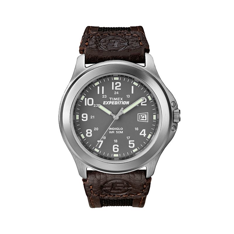 Timex® Men's Expedition Leather Watch - T400919J, Size: Large, Multicolor
