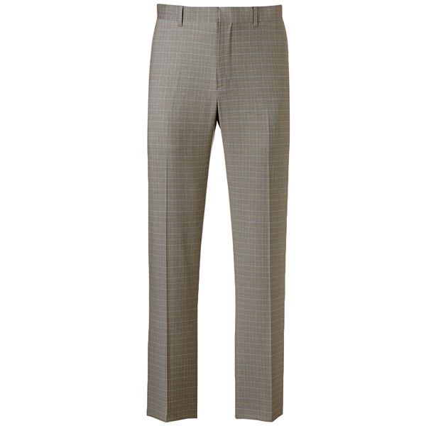 Axist® Ultra Series Checked Straight-Fit Flat-Front Dress Pants - Men