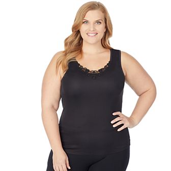 Plus Size Cuddl Duds® SofTech Venice Lace-Trim Tank Top