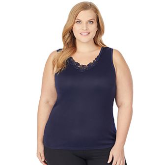 Plus Size Cuddl Duds® SofTech Venice Lace-Trim Tank Top