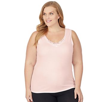 Plus Size Cuddl Duds® SofTech Venice Lace-Trim Tank Top