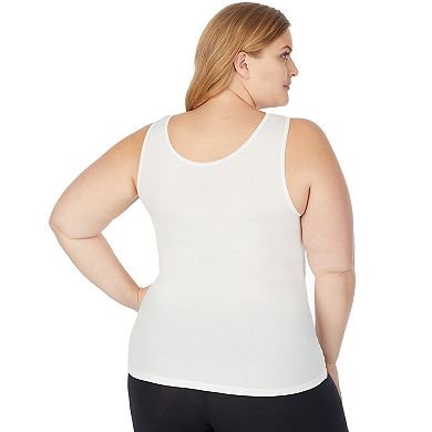 Plus Size Cuddl Duds SofTech Lace-Trim Squareneck Tank Top