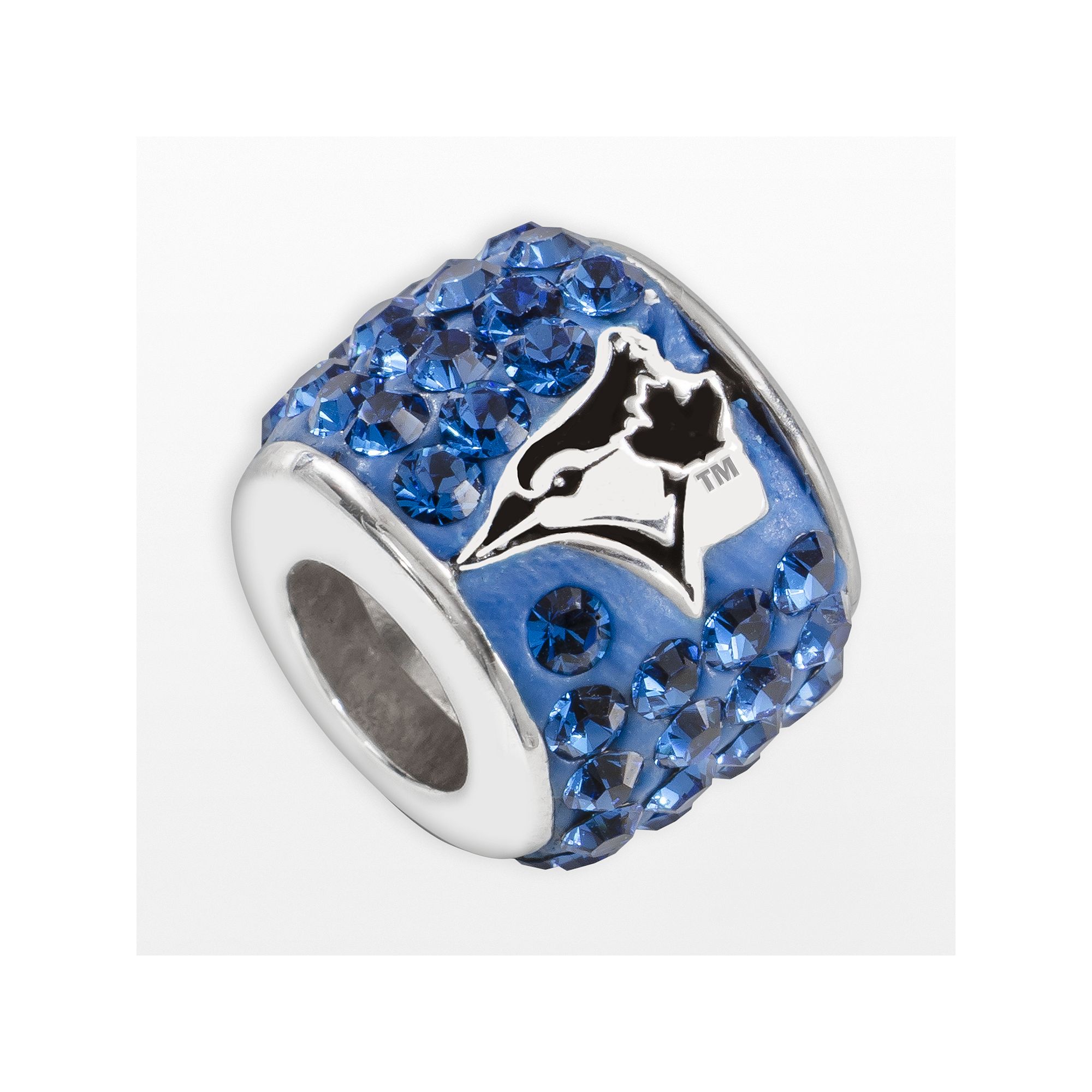 LogoArt Toronto Blue Jays Sterling Silver Crystal Logo Bead, Womens