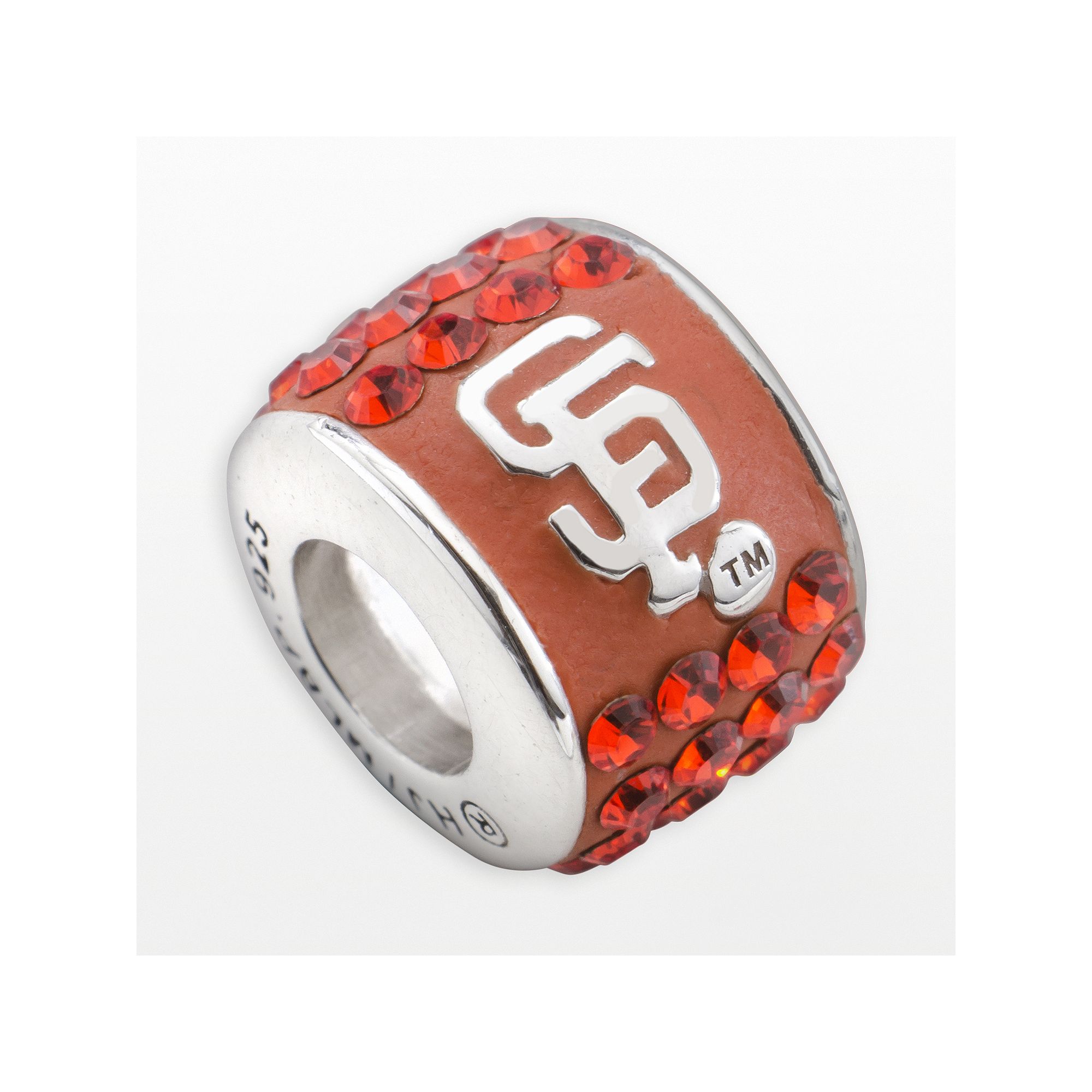 LogoArt San Francisco Giants Sterling Silver Crystal Logo Bead, Womens, Or