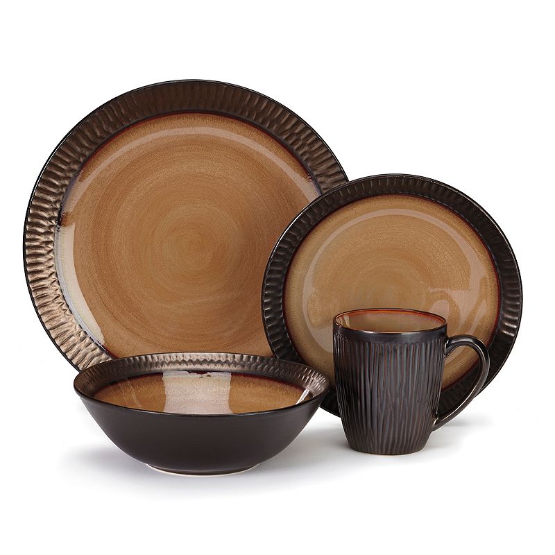 Brown Stoneware Dinnerware Set | Kohl's