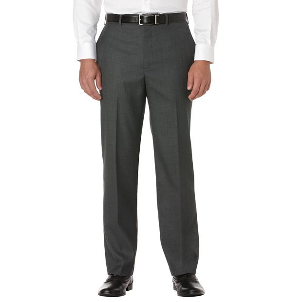 Men's Savane Sharkskin Straight-Fit Flat-Front Dress Pants