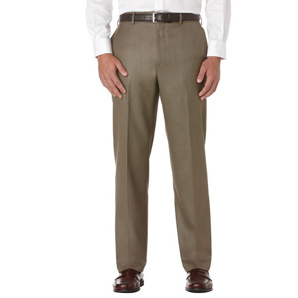 Men's Savane Sharkskin Straight-Fit Flat-Front Dress Pants