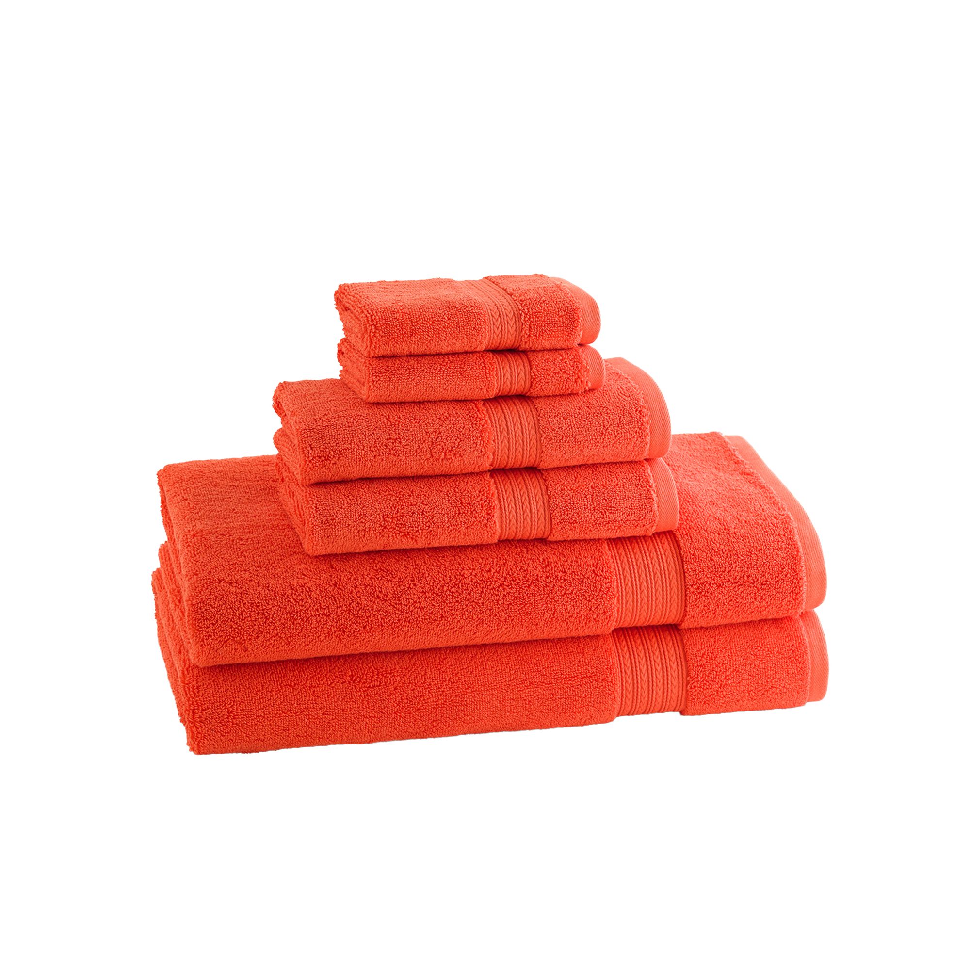 Cassadecor Signature Solid 6-pc. Bath Towel Set, Blood Orange