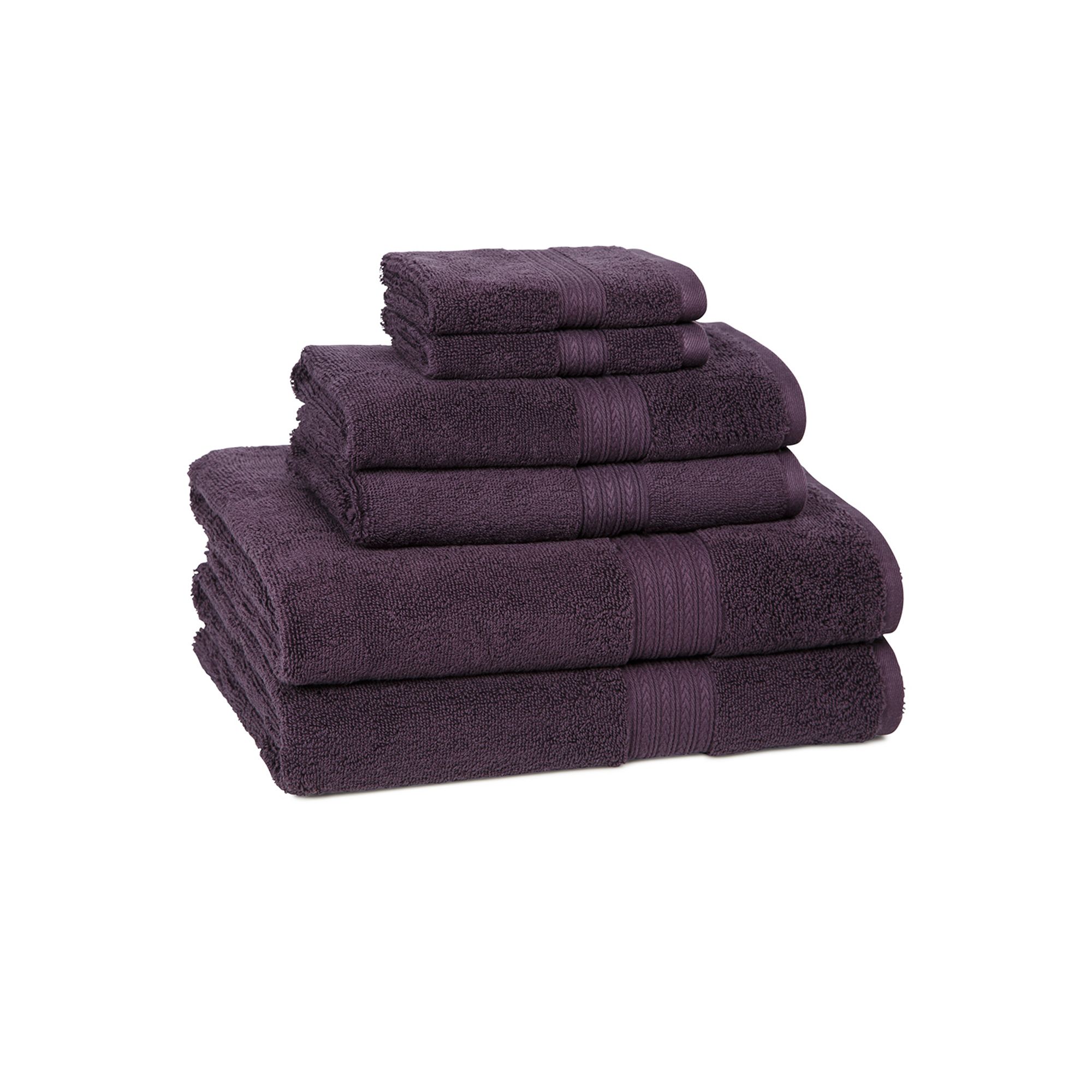 Cassadecor Signature Solid 6-pc. Bath Towel Set, Purple