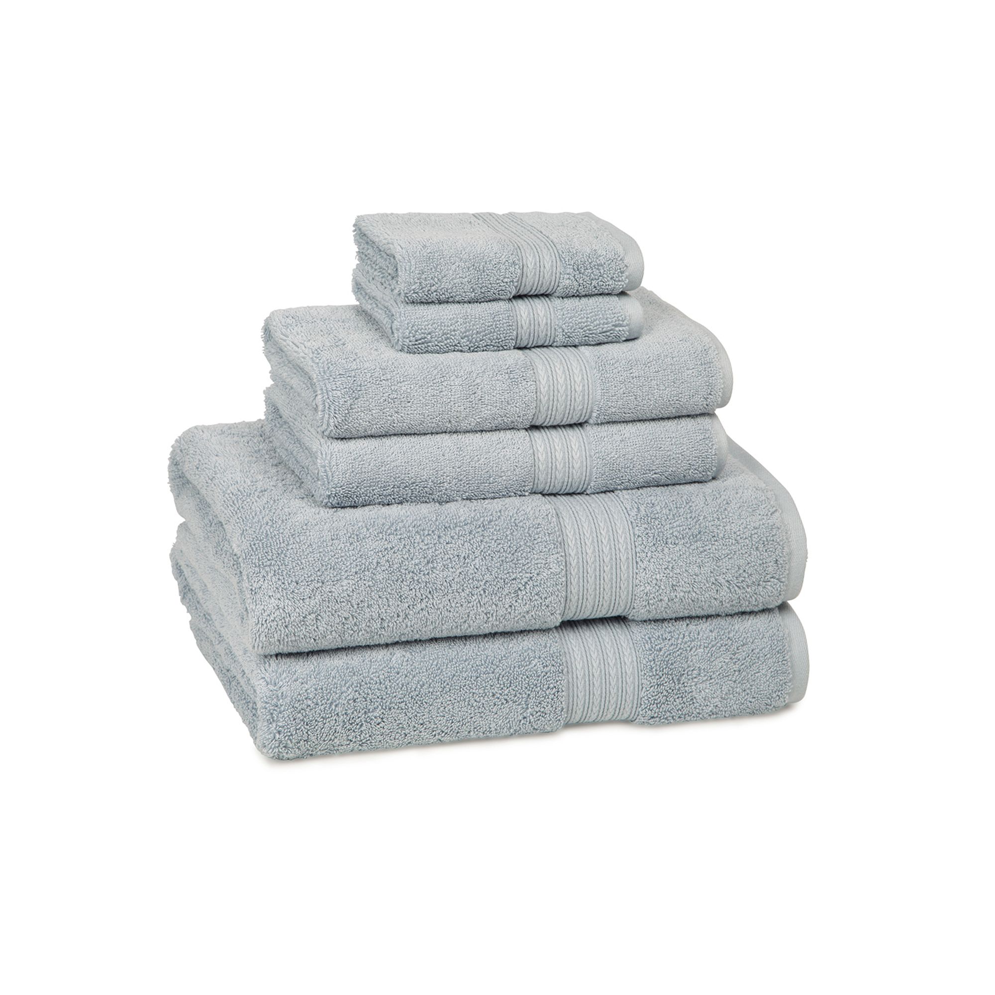Cassadecor Signature Solid 6-pc. Bath Towel Set, Grey Blue