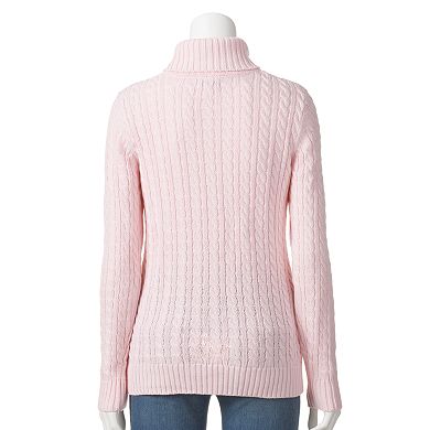 Women's Croft & Barrow® Cable-Knit Turtleneck Sweater