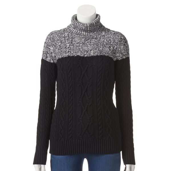 womens cable knit turtleneck sweater