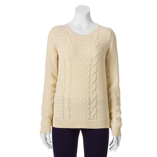 Women's Croft & Barrow® Cable-Knit Sweater