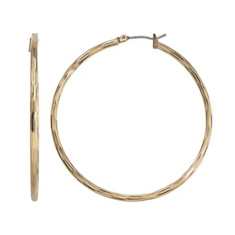 Nine West Textured Hoop Earrings