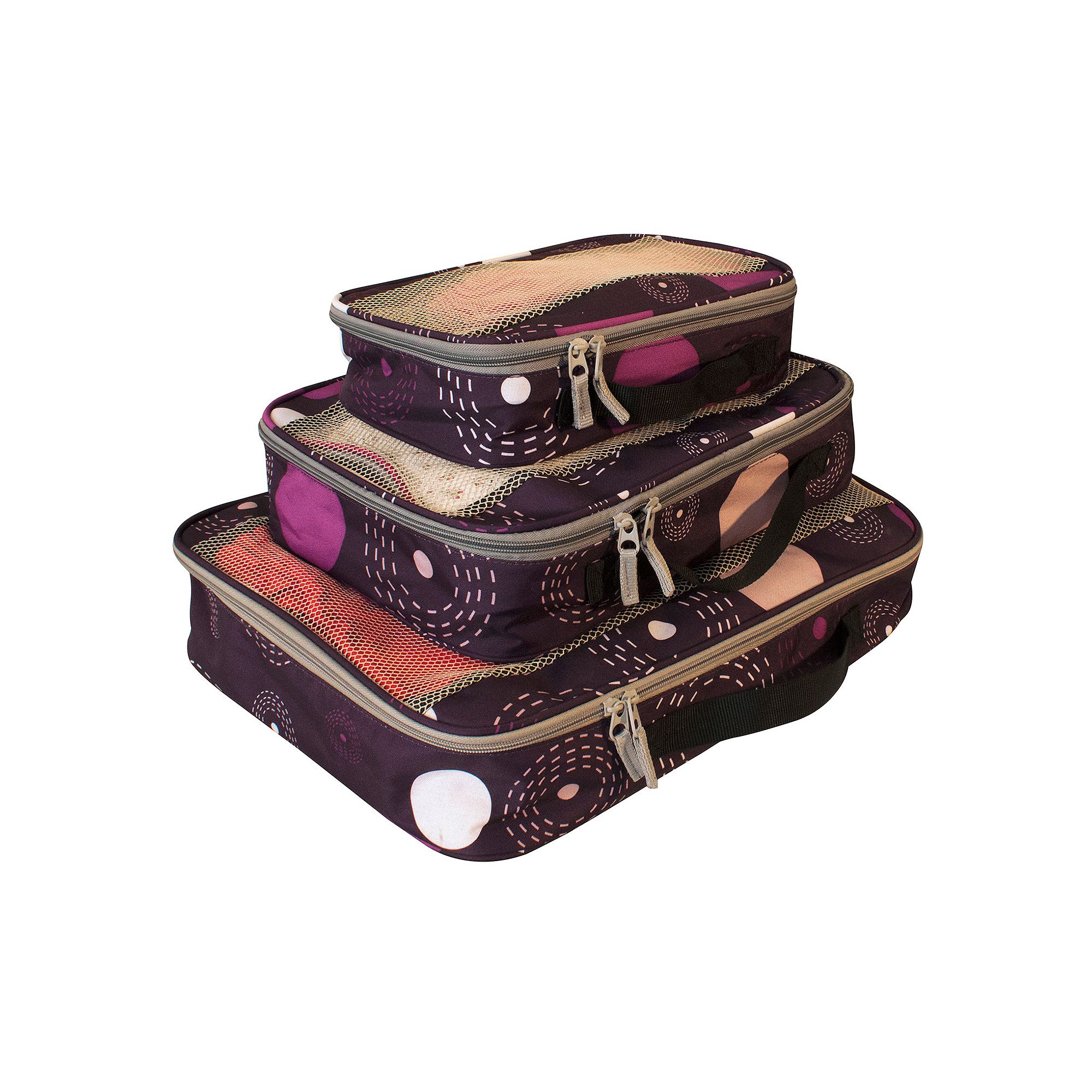 American Flyer Fireworks 3-Piece Packing Organizers, Purple