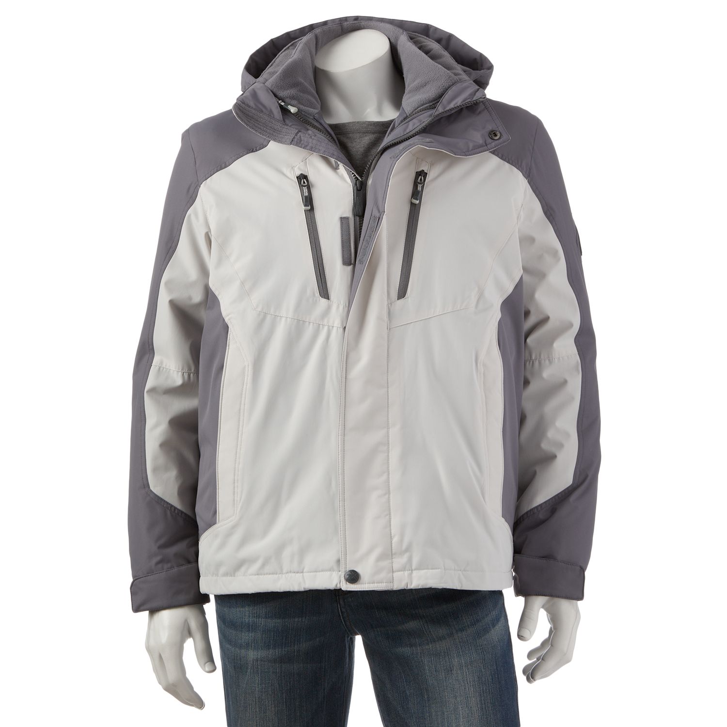 white puffer ski jacket