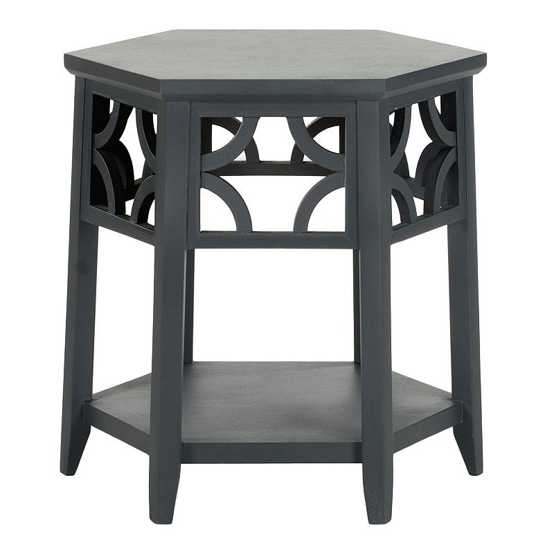 Safavieh Connor Hexagon End Table, Grey (Charcoal)