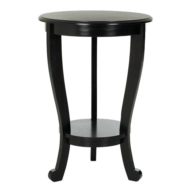 Safavieh Mary Pedastal Side Table, Distressed Black