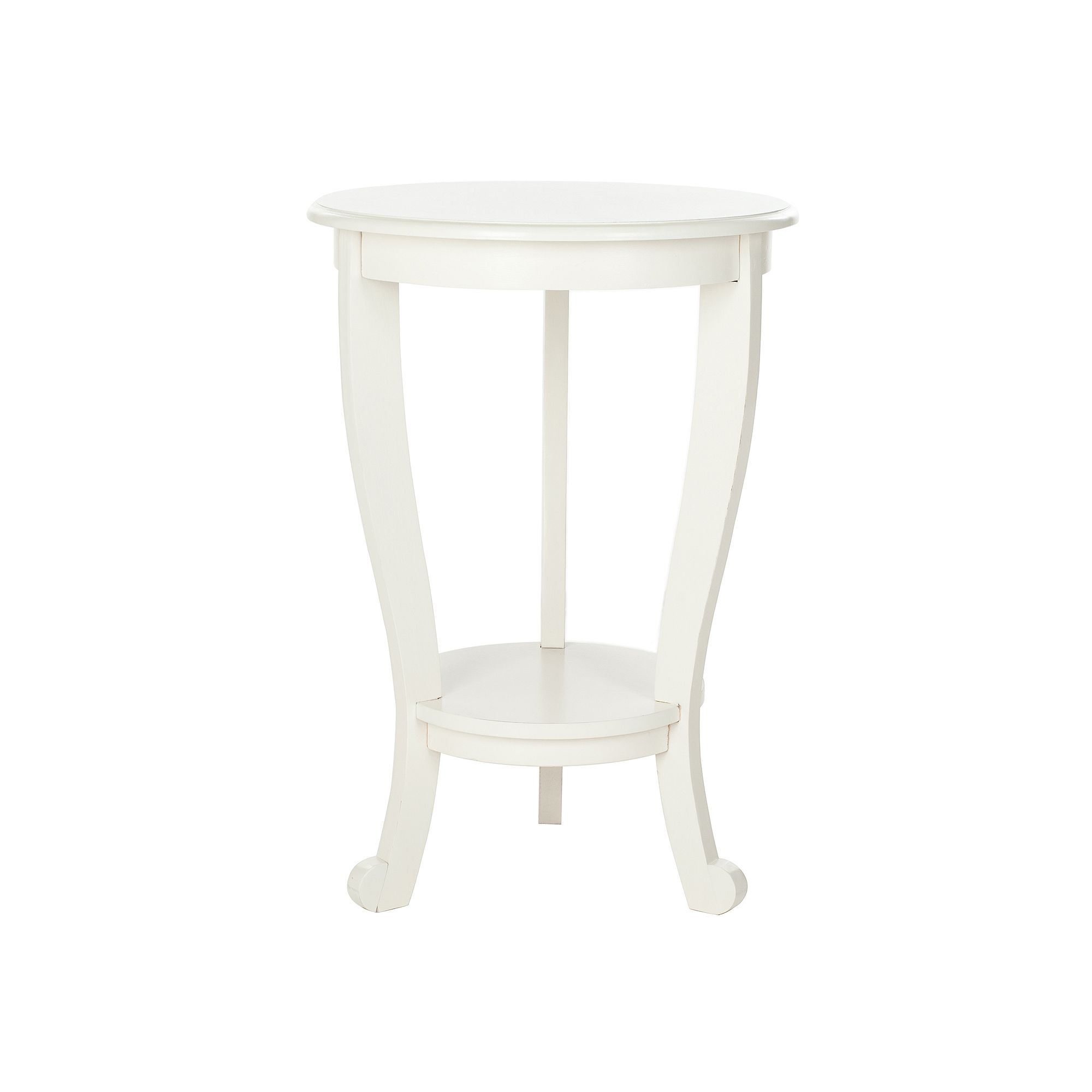 Safavieh Mary Pedastal Side Table, Distressed Ivory