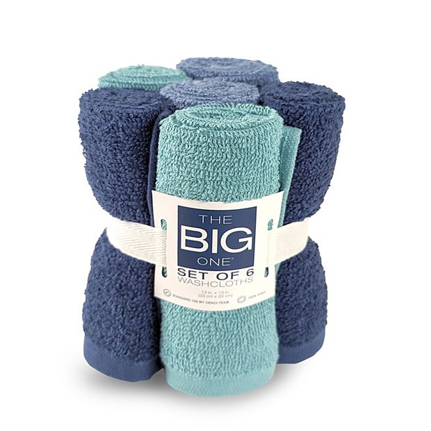 The Big One 6-pack Solid Washcloths (Linen)