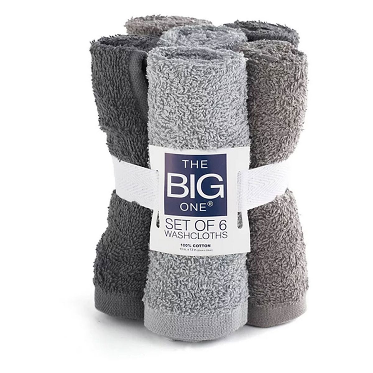 The Big One® Solid 6-pack Washcloths $3.39