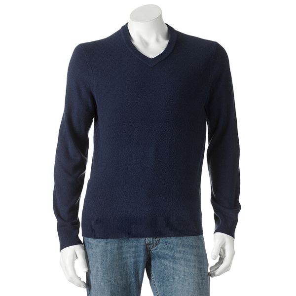 Dockers® Classic-Fit Solid Textured V-Neck Sweater - Men