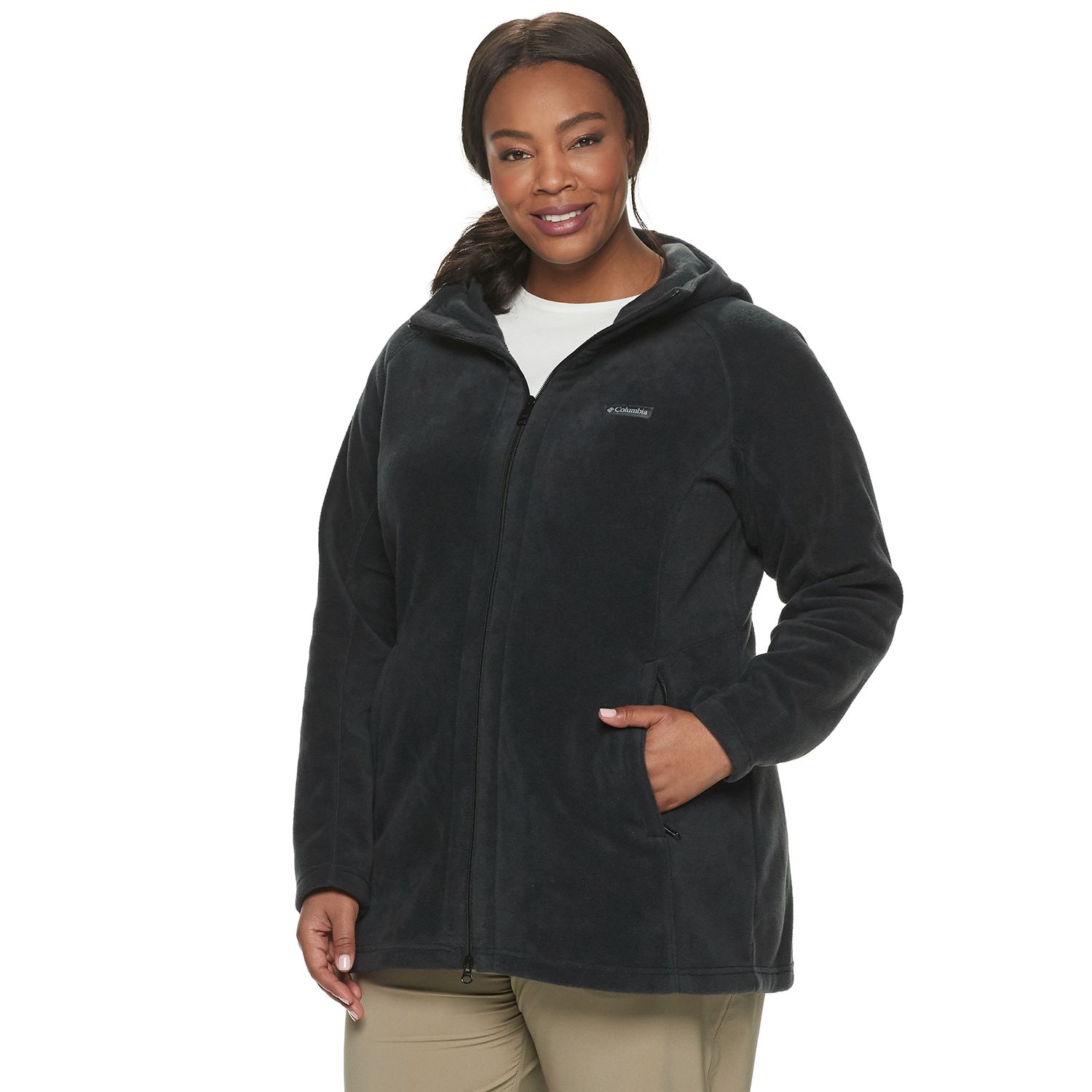 women's plus size hooded fleece jacket