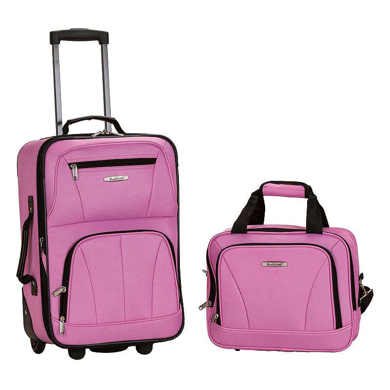 Rockland 2-Piece Wheeled Luggage Set, Pink