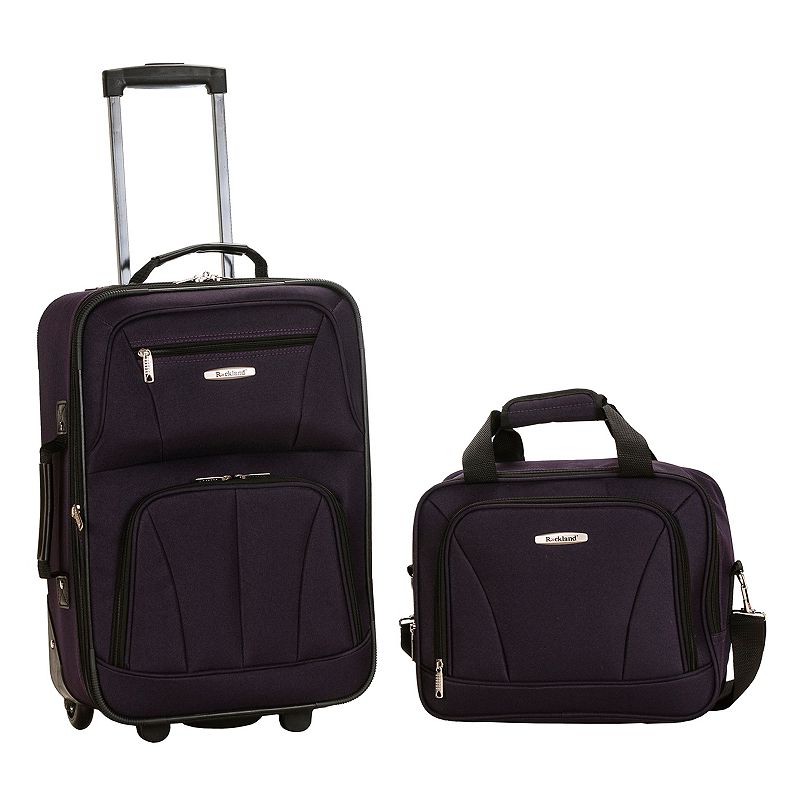 Rockland 2-Piece Wheeled Luggage Set, Purple, 2 Pc Set