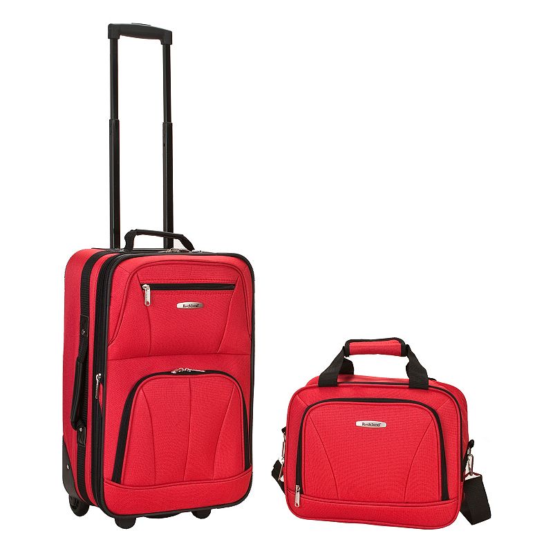 Rockland Rio 2pc Softside Carry On Luggage Set - Red