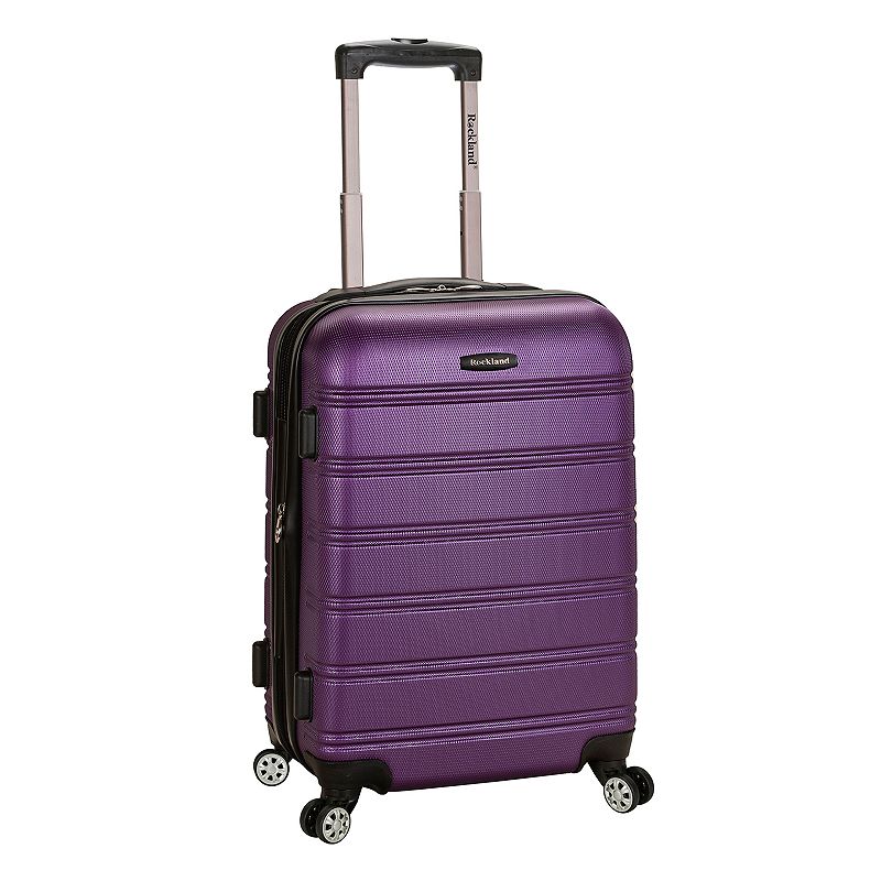 Rockland Melbourne Expandable Hardside Carry On Spinner Suitcase - Purple