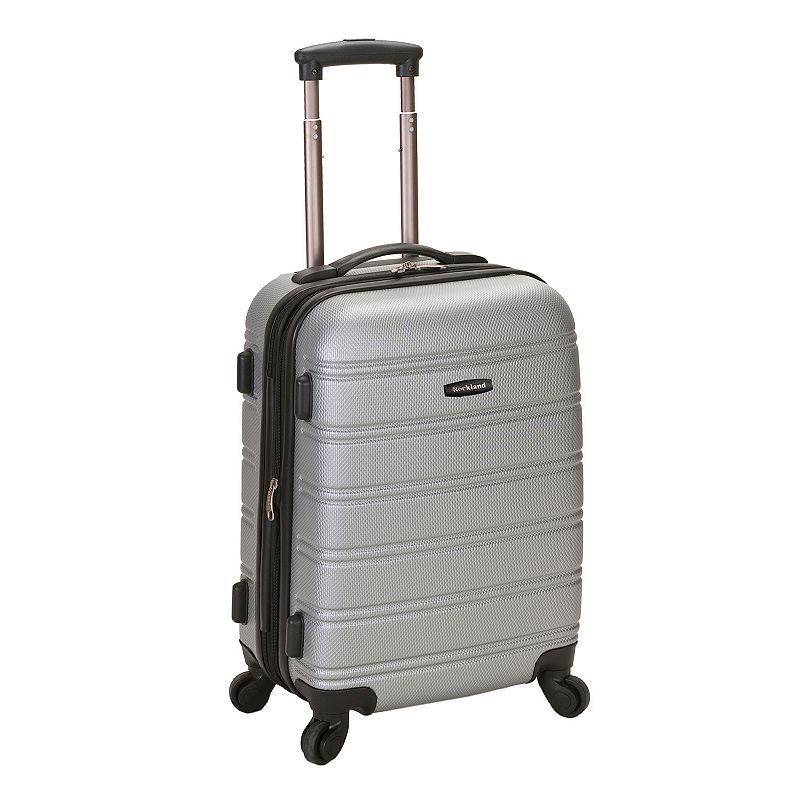 Rockland Melbourne Expandable Hardside Carry On Spinner Suitcase - Silver
