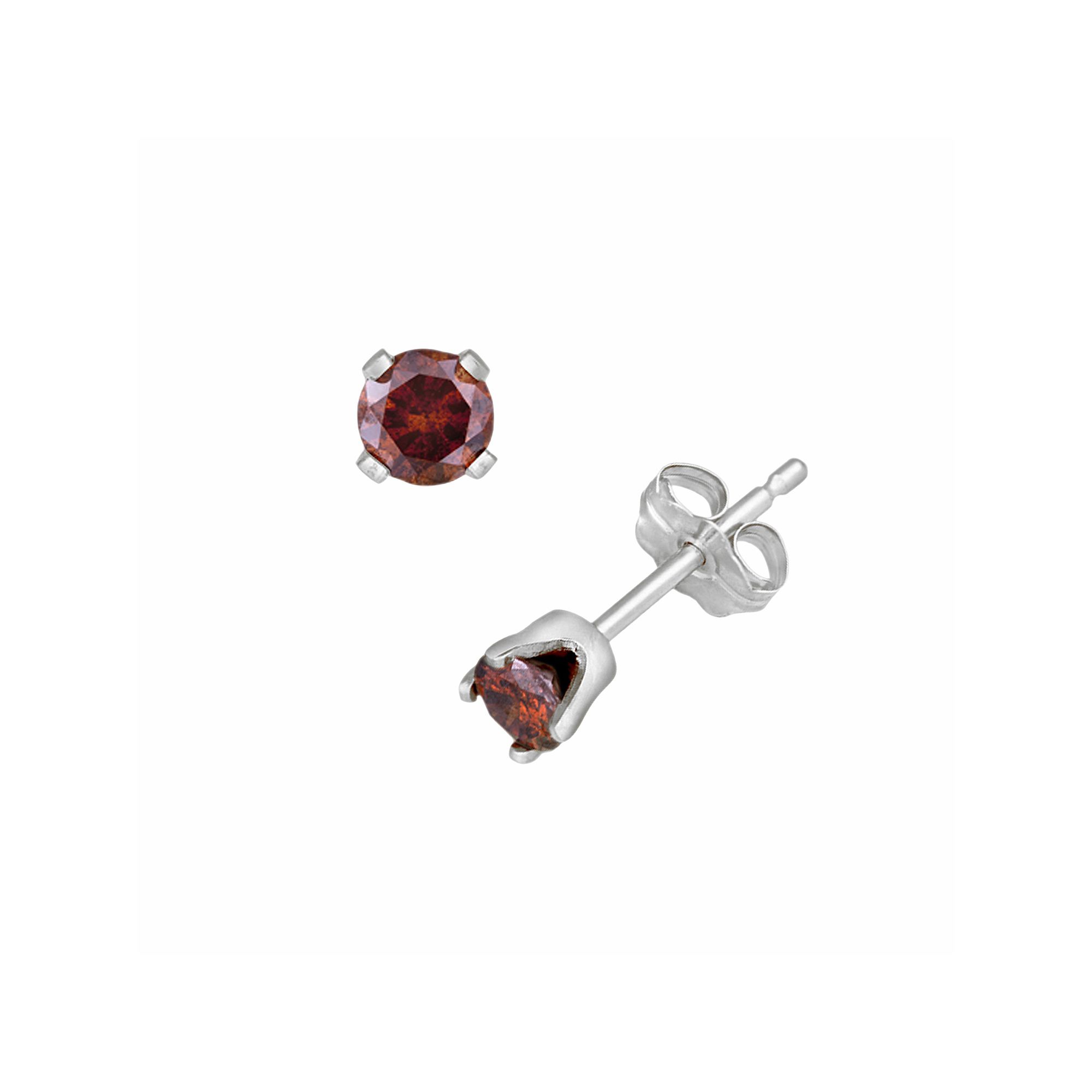Jewelexcess 14k Gold 1-ct. T.W. Red Diamond Stud Earrings, Womens, 14k Whi