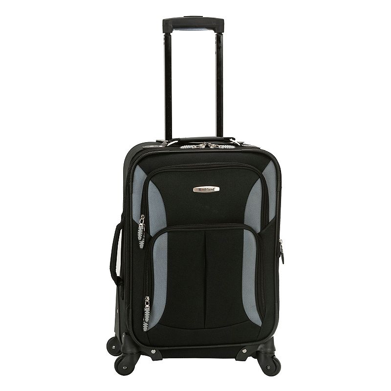 Rockland 19-Inch Spinner Carry-On Luggage, Black Gray