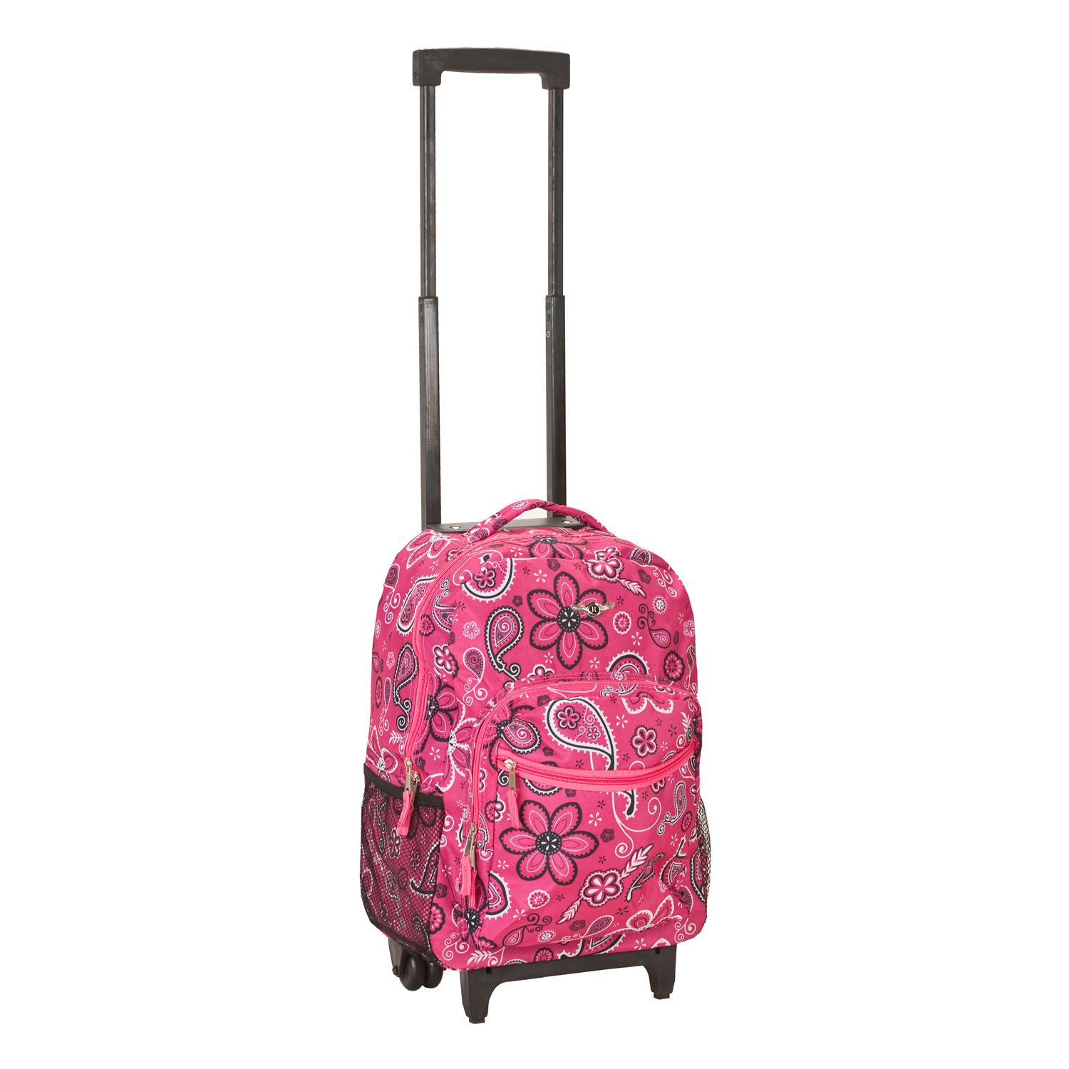 pink backpack with wheels