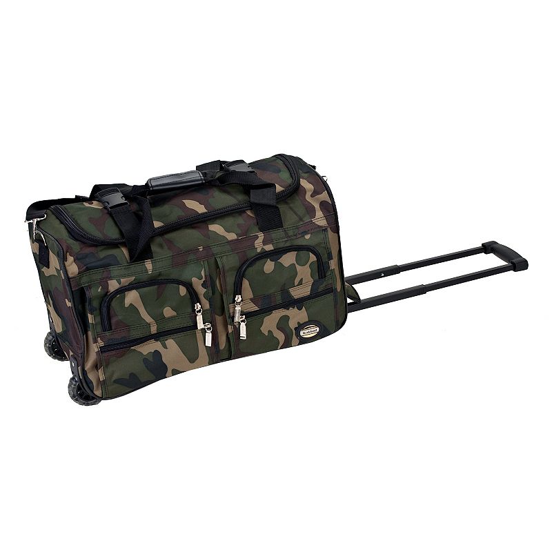 Rockland 22-Inch Rolling Duffel Bag, Brown
