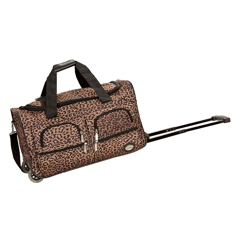 Rockland 22-Inch Rolling Duffel Bag, Leopard