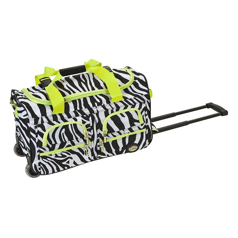 Rockland 22-Inch Rolling Duffel Bag, Green Zebra
