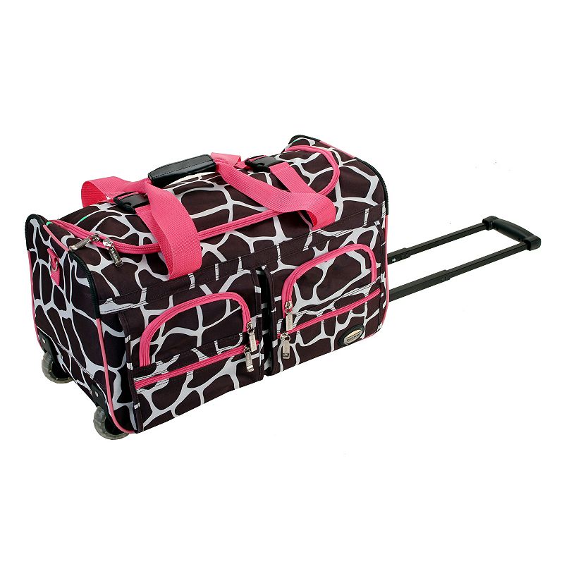 Rockland 22-Inch Rolling Duffel Bag, Pink Giraffe