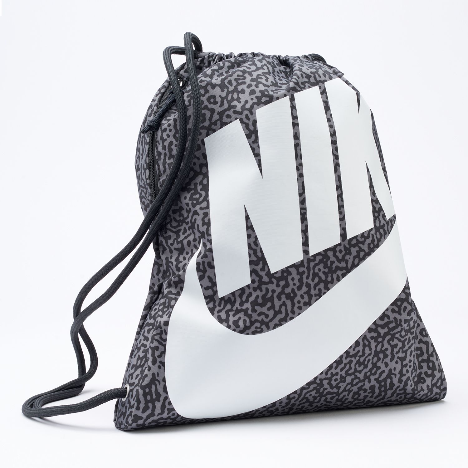 black and white nike drawstring bag