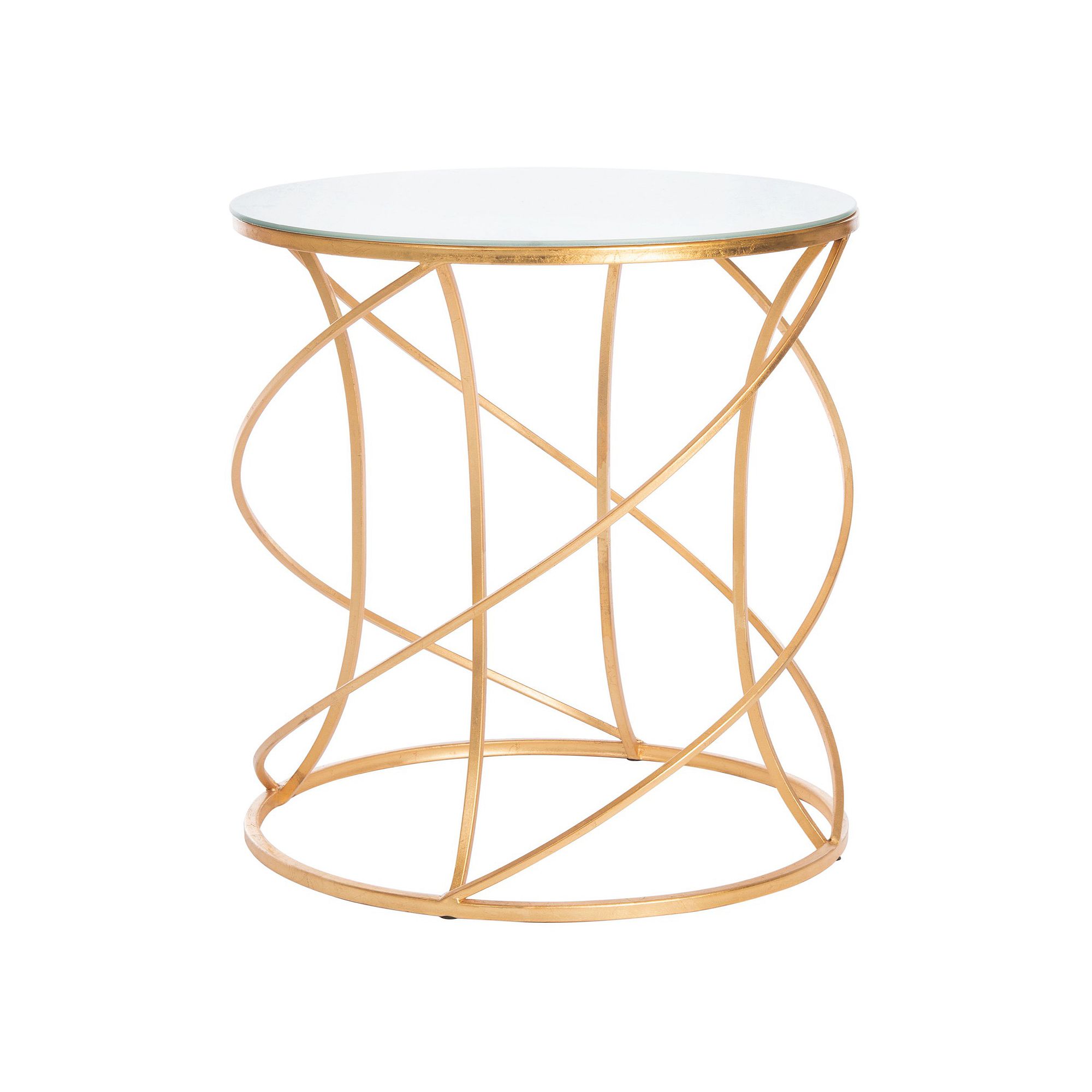 Safavieh Cagney Accent Table, Gold White Glass