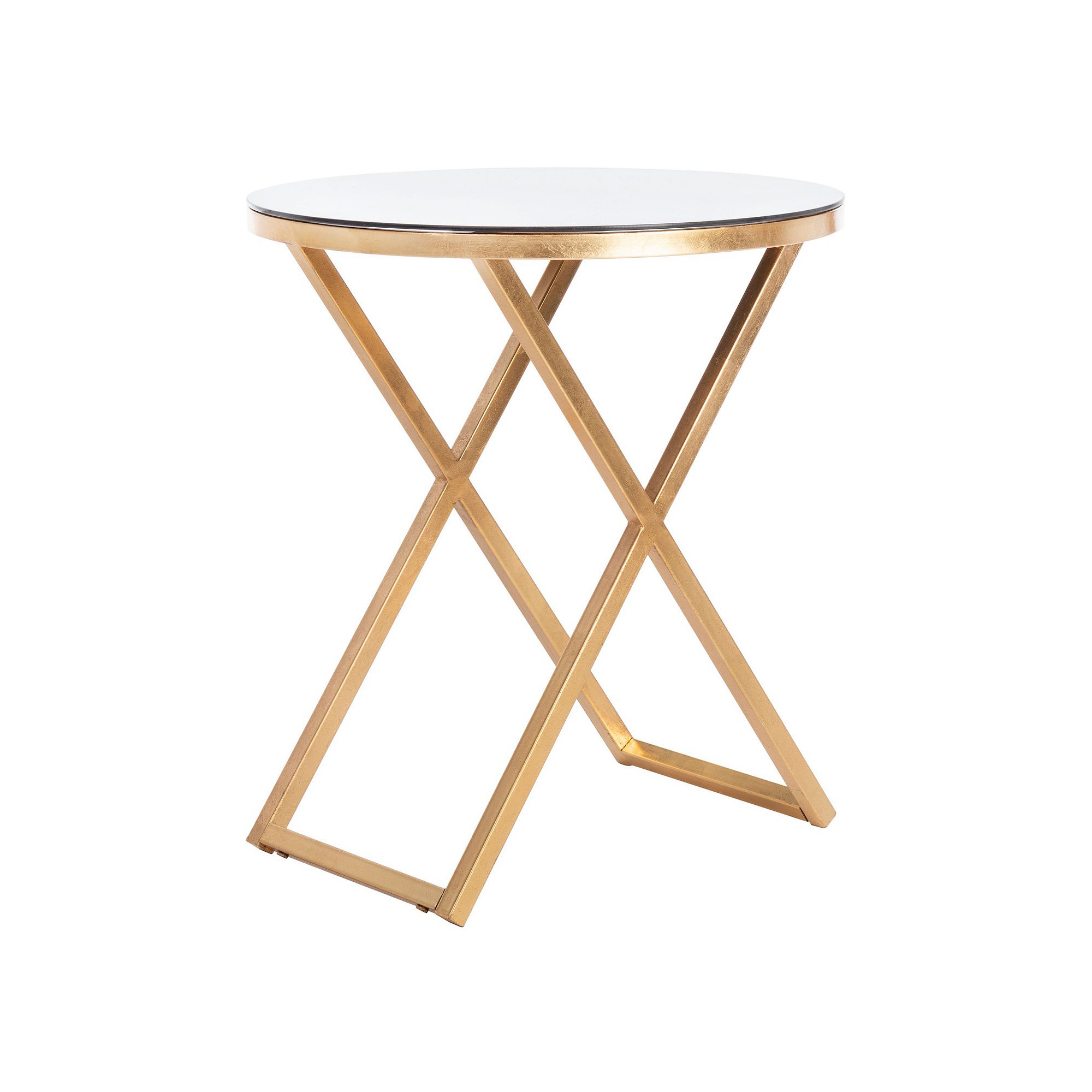 Safavieh Riona Accent Table, Gold White Glass
