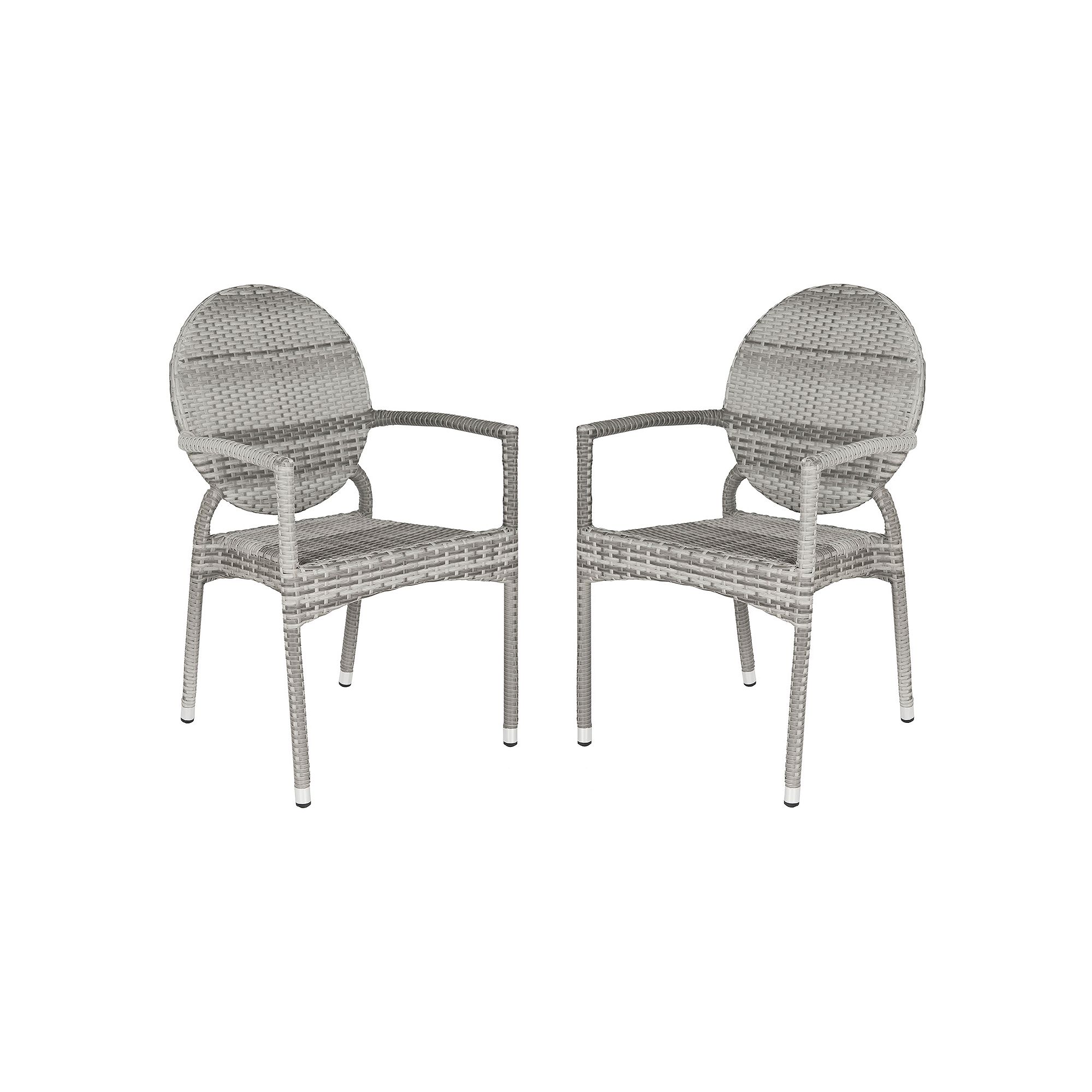 Safavieh 2-pc. Valdez Stackable Arm Chair Set - Indoor and Outdoor, Gray