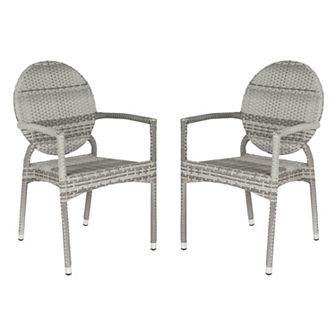 Safavieh 2 pc Valdez Stackable Arm Chair Set - Indoor and Outdoor