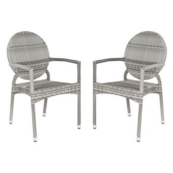 Safavieh 2 pc Valdez Stackable Arm Chair Set - Indoor and Outdoor