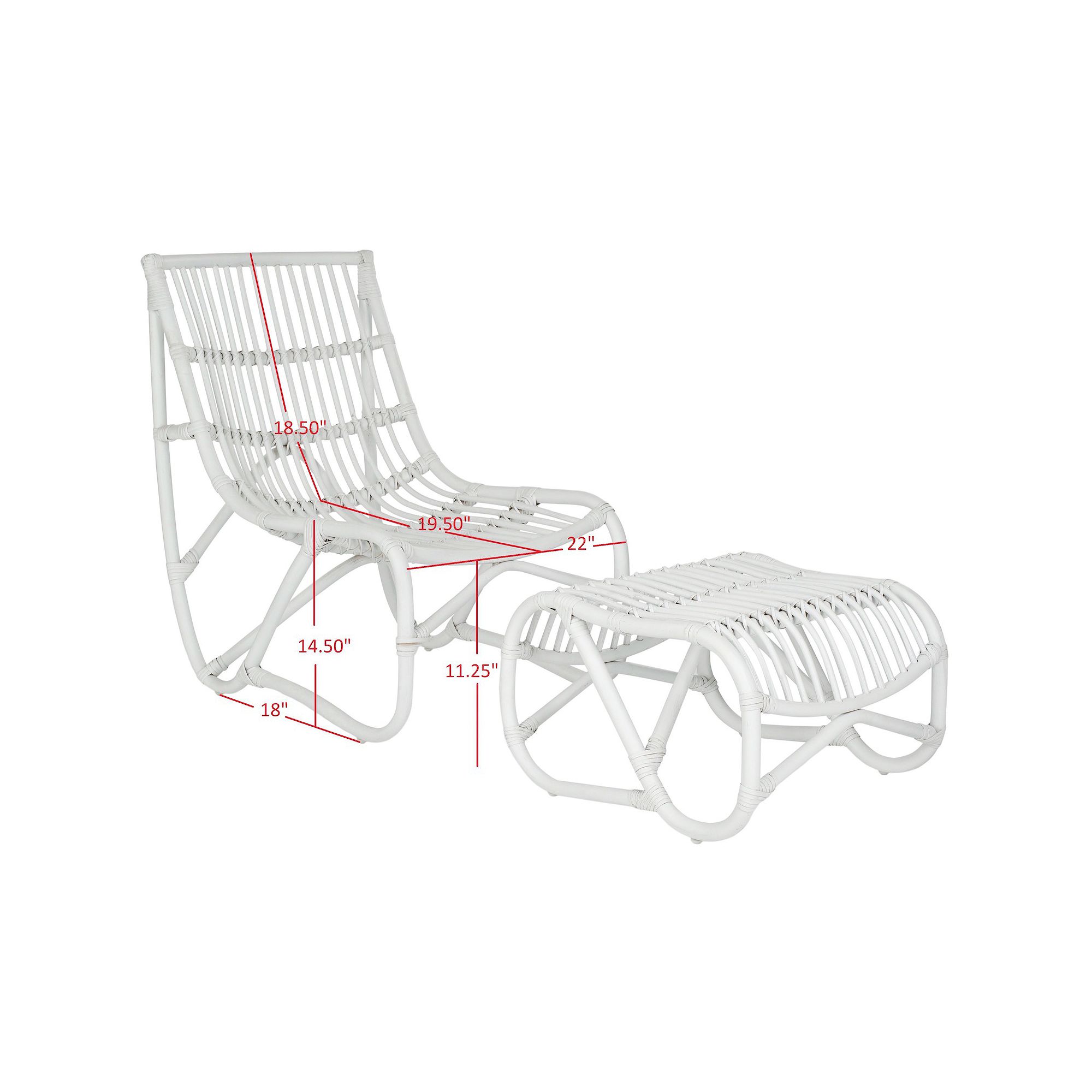 Safavieh 2-pc. Shenandoah Chair & Ottoman Set, White