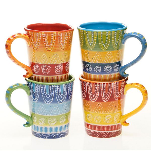 Certified International Tapas By Joyce Shelton Studios 4 Pc Mug Set