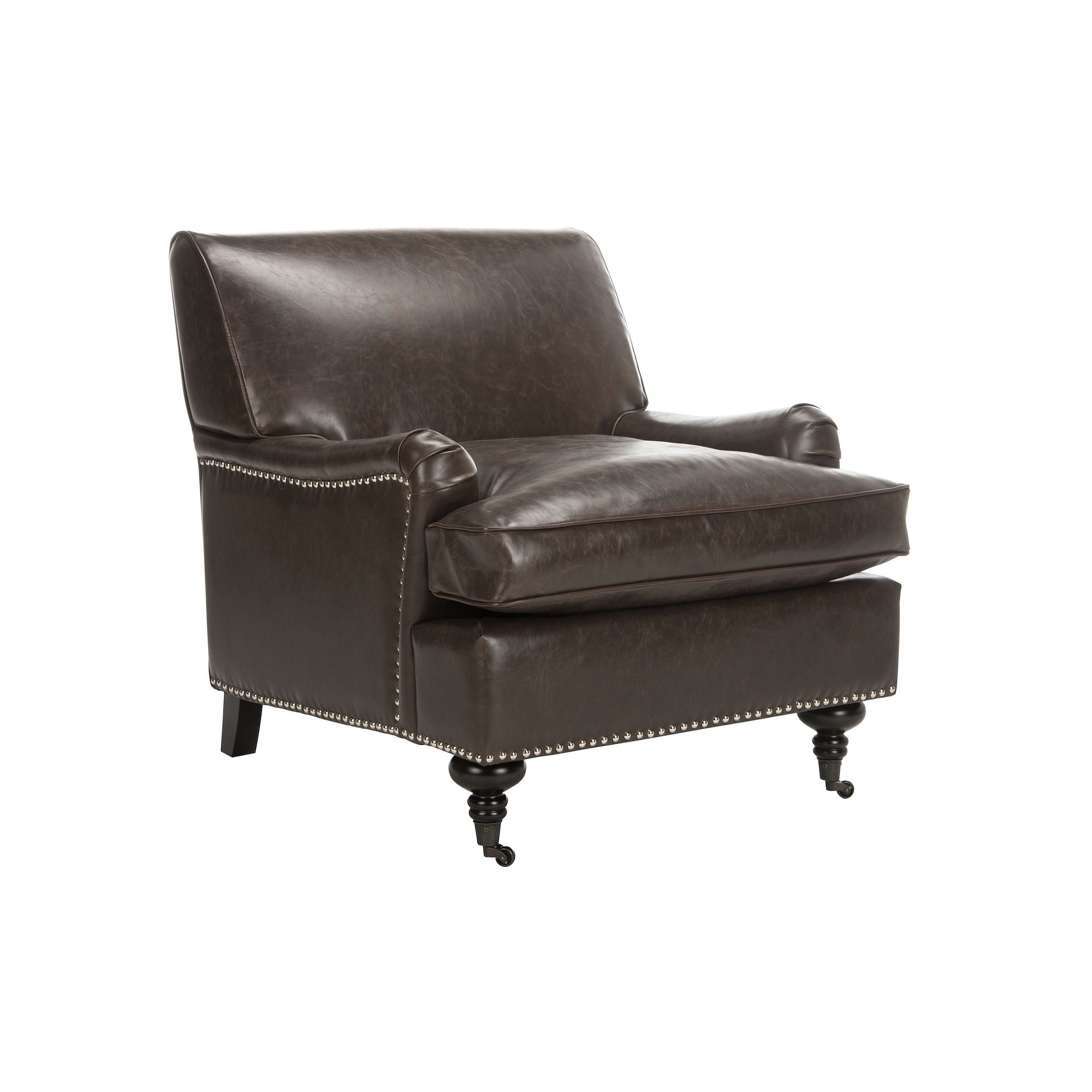 Safavieh Chloe Faux-Leather Club Chair, Antique Brown